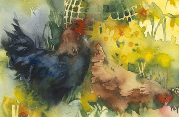 kat0295-spring chickens with narcissi copy.jpg